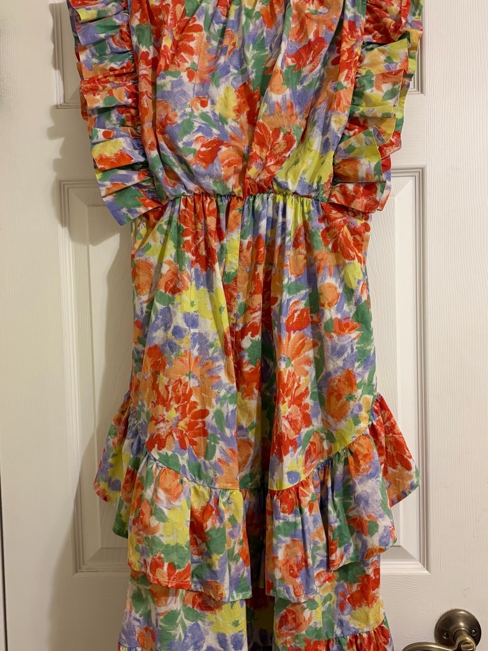 Floral Ruffle High-Low Dress in Multicolor by Heyson - Picture 8 of 9